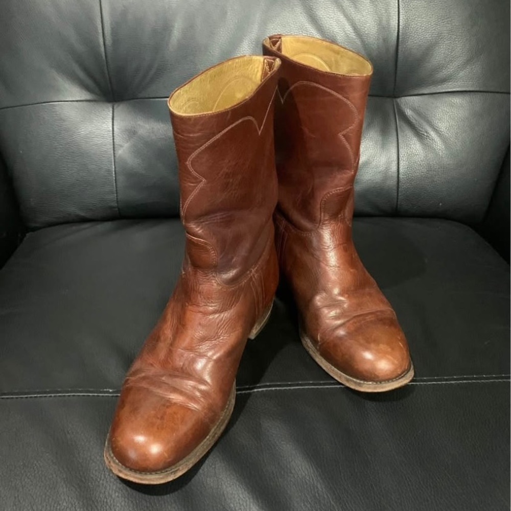 Original vintage moto Cat’s Paw, men’s or women’s brown leather boots size 8.5